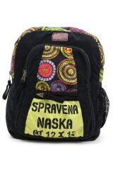 Cargo 5112 Elton Bag Patchwork Laptop Okul -seyahat -pamuk Kumaş Siyah Sırt Çantası