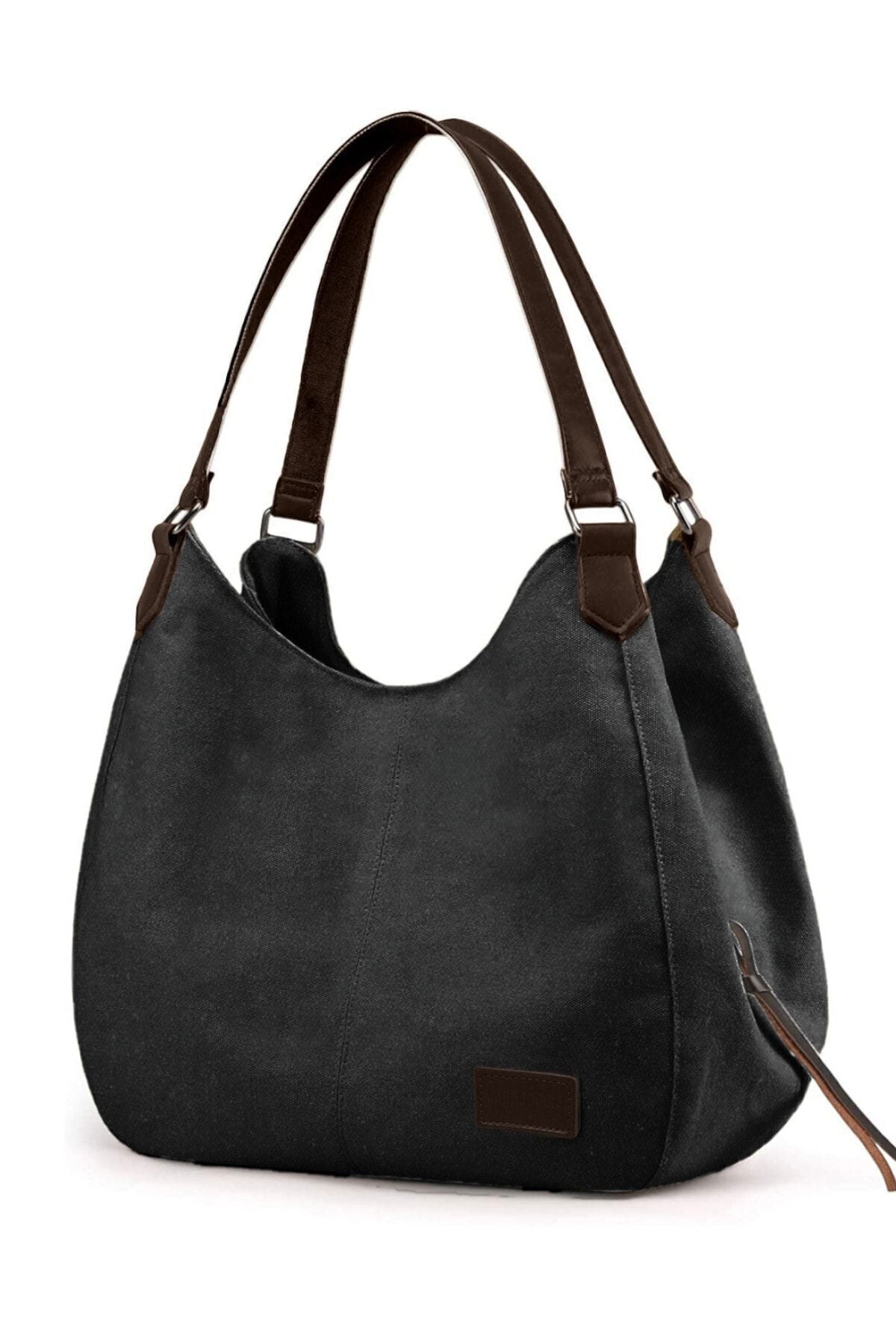 3286 Lonia Kadın Siyah Kanvas Pamuklu Günlük Omuz El Suya Dayanıklı Tote Çantası