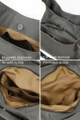 3286 Lonia Kadın Siyah Kanvas Pamuklu Günlük Omuz El Suya Dayanıklı Tote Çantası Koyu Gri