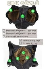 Myra Kadın Siyah Pu Deri Günlük Omuz Çantası Üç Bölmeli Hobo Tote El Çantası Dumanlı Siyah