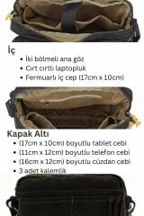 Cappadocia Vintage 4009 Ephesus Salaş Omuz Postacı Yeşil Haki Bej 14 inç Laptop Okul Seyahat Günlük Vintage Pamuk Çanta Antik Siyah