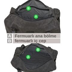 DARK COTTON 7104 Seyahat, Spor Suya Dayanıklı Kanvas Çantası, Hafta Sonu Çantası El Çantası Siyah