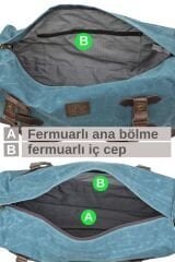DARK COTTON 7104 Seyahat, Spor Suya Dayanıklı Kanvas Çantası, Hafta Sonu Çantası El Çantası Turkuaz