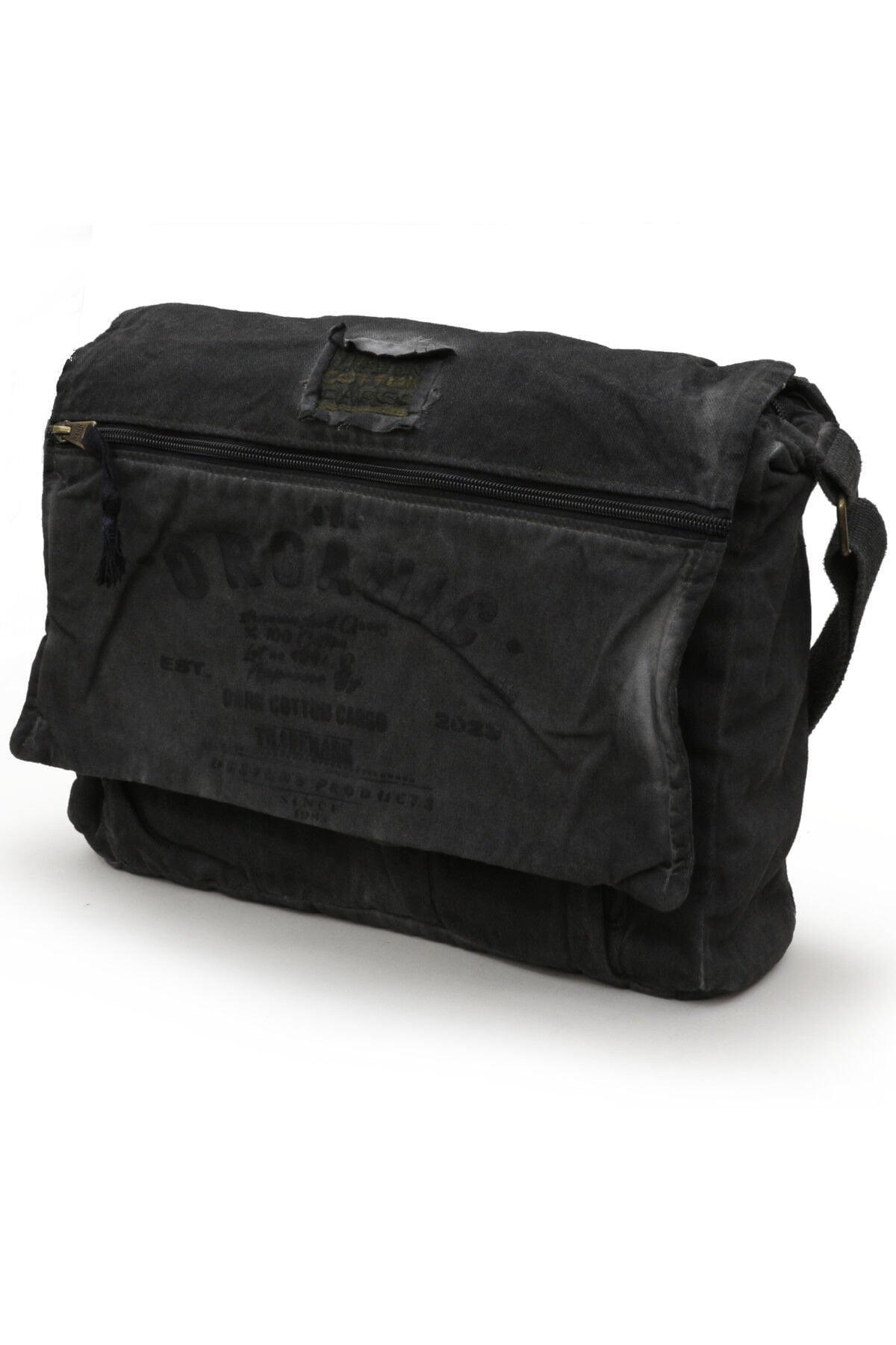 Dark Cotton 8128 Salaş Kanvas Omuz Postacı 15.6'' Laptop Okul Seyahat Günlük Vintage Pamuk Çanta Siyah