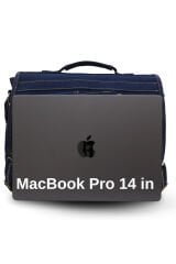 Cappadocia Vintage 4017 Lacivert 14'' Laptop Postacı Okul Çantası Unisex Kilitli Çok Cepli Omuz Askılı