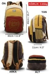 DARK COTTON 5017 Pamuk Okul Laptop MacBook Kamp Seyahat Günlük Kampüs Sırt Çantası