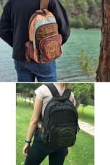 DARK COTTON 5017 Pamuk Okul Laptop MacBook Kamp Seyahat Günlük Kampüs Sırt Çantası