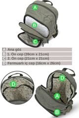 DARK COTTON 5017 Pamuk Okul Laptop MacBook Kamp Seyahat Günlük Kampüs Sırt Çantası Çağla Yeşili