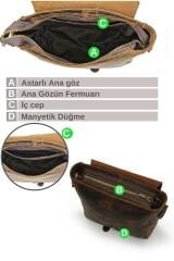 Cappadocia Vintage 6051 Kahverengi Hakiki Gerçek Deri El Yapımı Postacı Omuz Çapraz Askılı Çanta