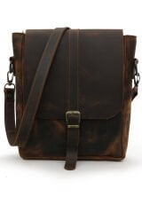 Cappadocia Vintage 6051 Kahverengi Hakiki Gerçek Deri El Yapımı Postacı Omuz Çapraz Askılı Çanta