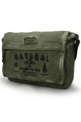 4028 Salaş Omuz Çantası Pamuk Kanvas Postacı 15.6 Laptop Okul Seyahat Günlük Vintage Retro