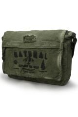 4028 Salaş Omuz Çantası Pamuk Kanvas Postacı 15.6 Laptop Okul Seyahat Günlük Vintage Retro