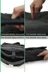 4028 Salaş Omuz Çantası Pamuk Kanvas Postacı 15.6 Laptop Okul Seyahat Günlük Vintage Retro Siyah