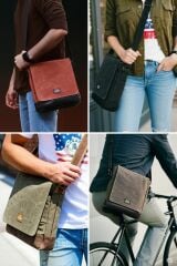 7112 Western Kahverengi Suya Dayanıklı Mumlu Kanvas Postacı Omuz Laptop Okul Çantası