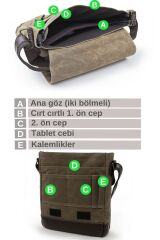 7112 Western Kahverengi Suya Dayanıklı Mumlu Kanvas Postacı Omuz Laptop Okul Çantası