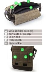 7112 Western Kahverengi Suya Dayanıklı Mumlu Kanvas Postacı Omuz Laptop Okul Çantası