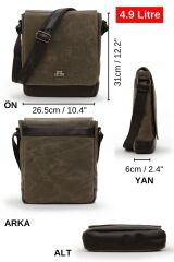 7112 Western Kahverengi Suya Dayanıklı Mumlu Kanvas Postacı Omuz Laptop Okul Çantası