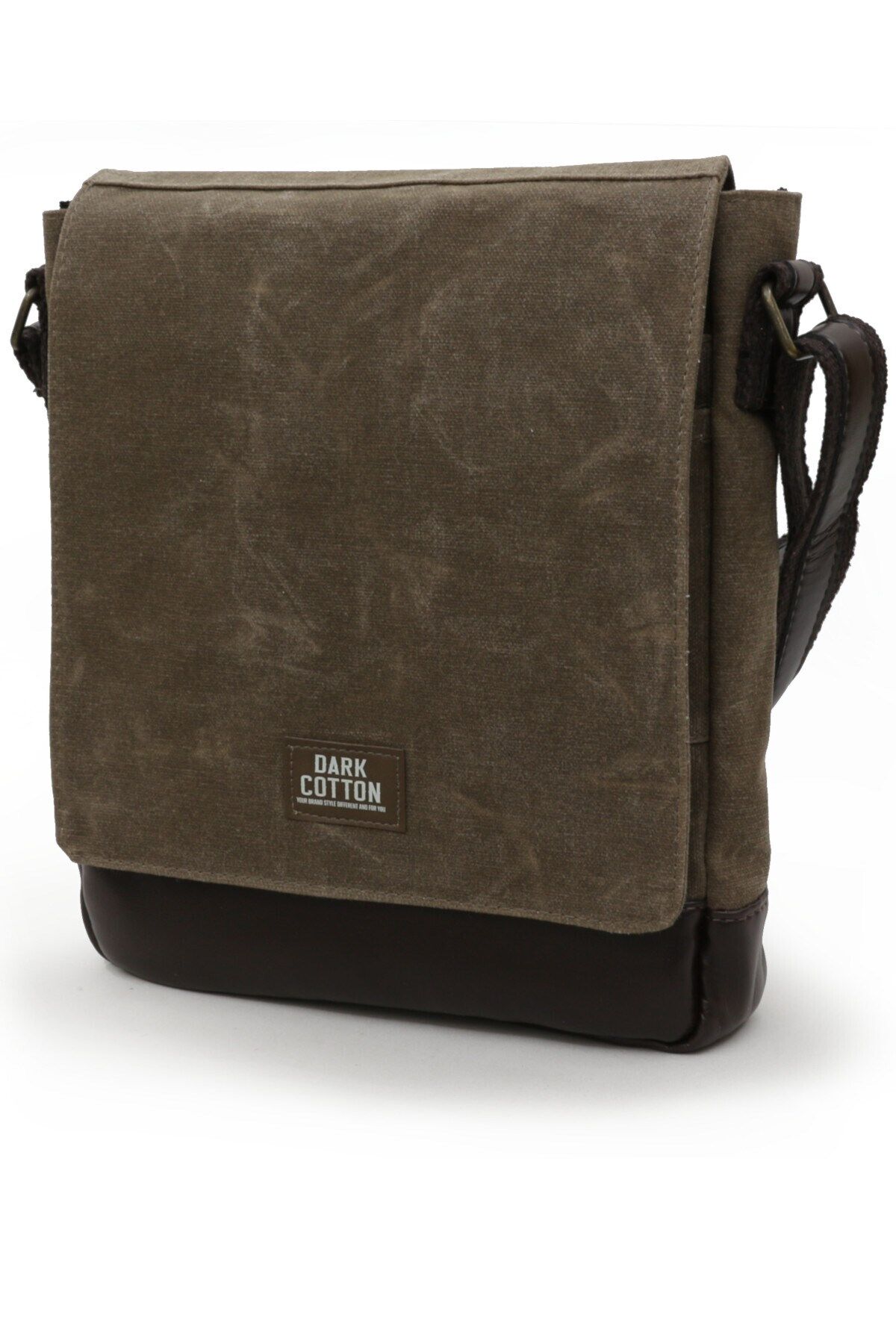 7112 Western Kahverengi Suya Dayanıklı Mumlu Kanvas Postacı Omuz Laptop Okul Çantası