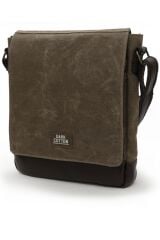 7112 Western Kahverengi Suya Dayanıklı Mumlu Kanvas Postacı Omuz Laptop Okul Çantası