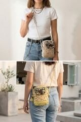 Cappadocia Vintage Kadın Çiçek Desenli Omuz Çantası - Bohem Tarz Mini El ve Telefon Çantası